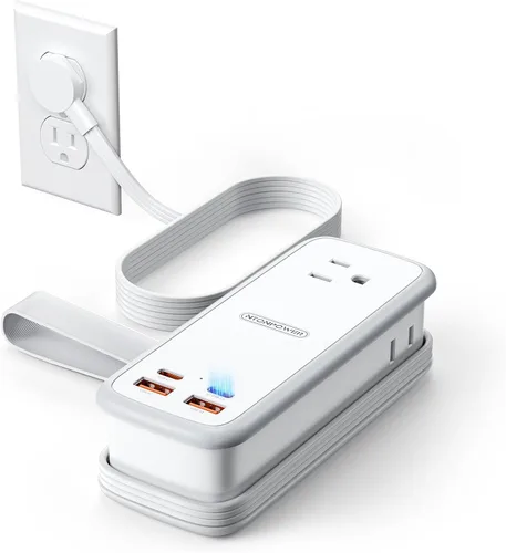 Miniatura 13 de NTONPOWER GAN Ultra Estación de Carga Rápida USB de 65W, Regleta de Energía de Viaje 7 en 1 con 3 Enchufes 4 USB (2 USB C), Cable de Extensión