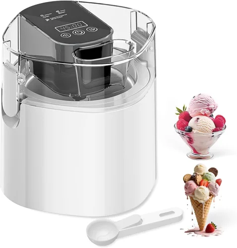 Máquina de helados, máquina de helado de 1.5 cuartos de galón y máquina de yogur congelado, cuenco de congelador aislado de 1.5 cuartos de galón,
