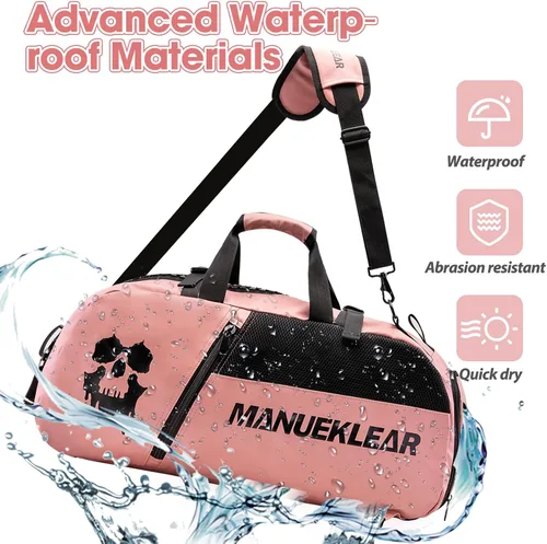 Miniatura 4 de Bolsa de gimnasio para mujeres y hombres, bolsa de lona para hombres con compartimento para zapatos, bolsas de lona deportivas para mujeres