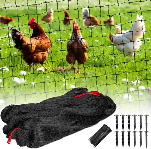 Miniatura 13 de BSTPCOO Red para pájaros de 50 x 50 pies con malla cuadrada de 1 pulgada para techo de gallinero, red de nailon resistente, redes de aviario, valla
