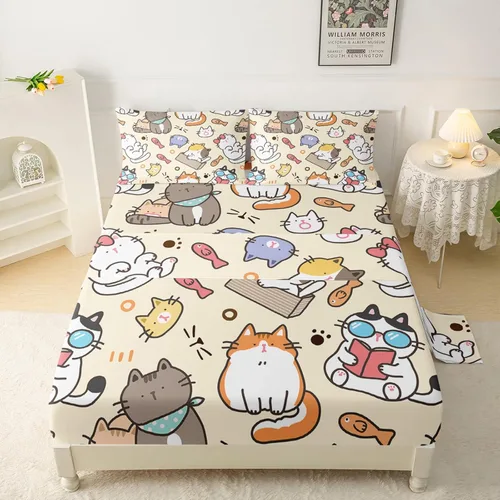 Miniatura 16 de QOOMO Sábanas Kawaii de Conejo para Niños Tamaño Twin, Juego de Sábanas de Cama Kawaii Bunny con Bolsillo Profundo de 16", Juego de Sábanas