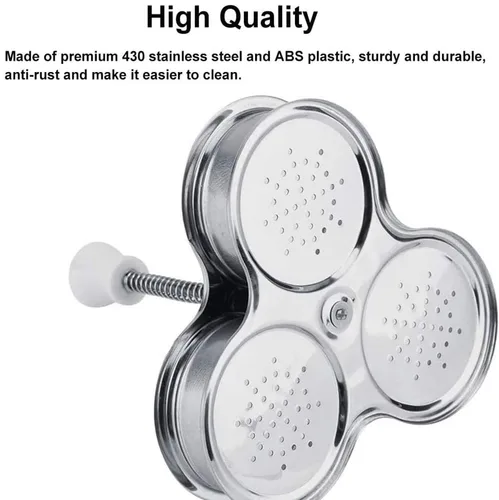 Miniatura 5 de Zerodis Huevo, acero inoxidable antiadherente para hacer huevos escalfados, vaso de caldera de huevos, regalo para padres, madres y amigos (plateado)