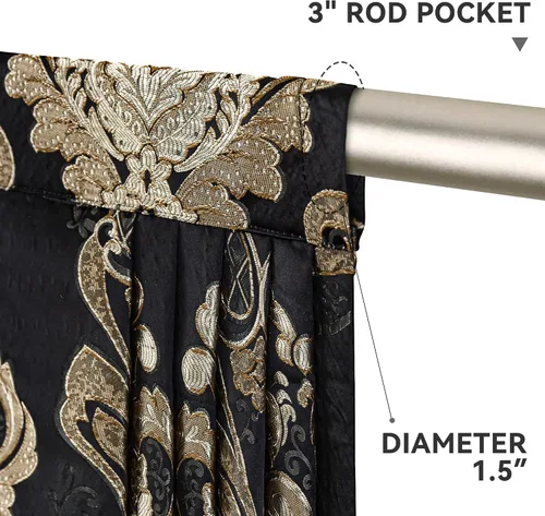 Miniatura 4 de Loom and Mill Cenefas de Cascada de Lujo para Ventanas, Elegante Cenefa de Cortinas Gruesas de Jacquard con Borlas para Sala de Estar, Dormitorio