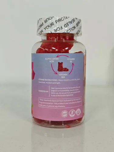Miniatura 11 de Gomitas de ácido alfa lipoico de 1000 mg con vitamina B1, B12, A, E, suplemento de ALA masticable sin azúcar de alta absorción para apoyo