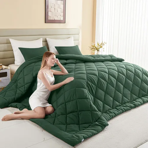 Miniatura 16 de Edredón King de gran tamaño, edredón súper King de gran tamaño, edredón suave para todas las estaciones, relleno de edredón alternativo con 8