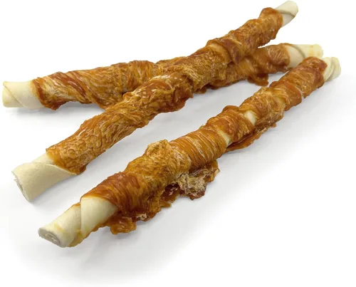 Miniatura 8 de Pet 'n Shape Chik 'n Hide Twist - Golosinas naturales envueltas en pollo para perros, grandes, 6