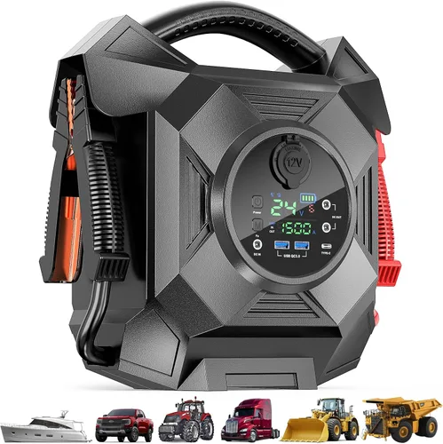 Arrancador de camiones de alta resistencia, CAT797 30000A 12V/24V arrancador de batería portátil, paquete de refuerzo de batería para arranque a