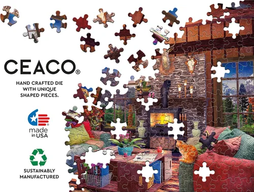 Miniatura 5 de Ceaco - Rustic Lodge - Cozy Fire - Rompecabezas de 1000 piezas, 27 x 20