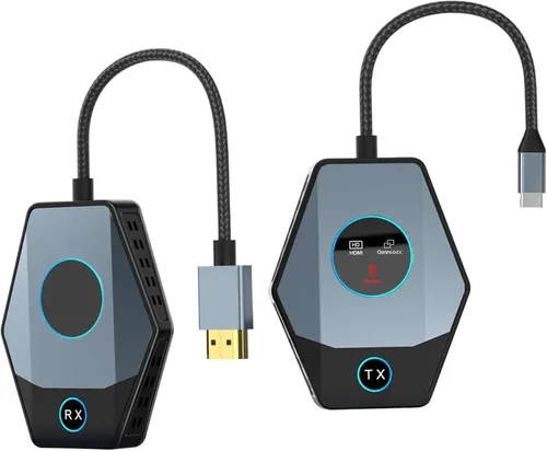 Kit de transmisor USB C inalámbrico y receptor HDMI, extensor inalámbrico USB-C a HDMI, portátil 4K 1080P Full HD 2.4/5G 328 pies para transmisión