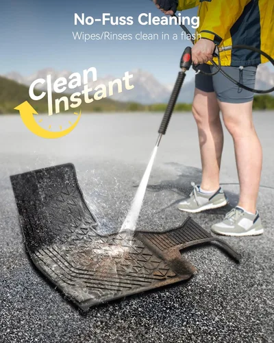 Miniatura 4 de 3W - Alfombrillas de piso de elastómero termoplástico (TPE), para todo tipo de clima, juego completo de primera y segunda fila, color negro