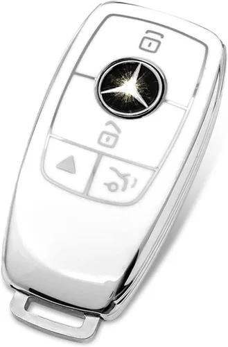 Miniatura 21 de Adecuado para llaves Mercedes Benz. Funda de llave de TPU suave avanzada es compatible con CLS CLK AMG CLK GLC GLE GLS ML SL SLK A C E R S G Llave