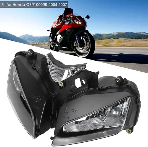 Miniatura 5 de Conjunto de faros delanteros de motocicleta compatible con Honda CBR1000RR 2004 2005 2006 2007 motocicleta plástico faro delantero faro delantero