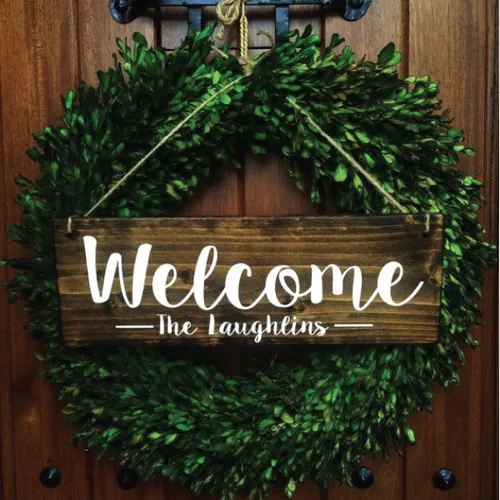 Miniatura 5 de Letrero de vinilo personalizado con nombre de familia para puerta delantera, decoración de pared del hogar o ventana, elige entre varios tamaños