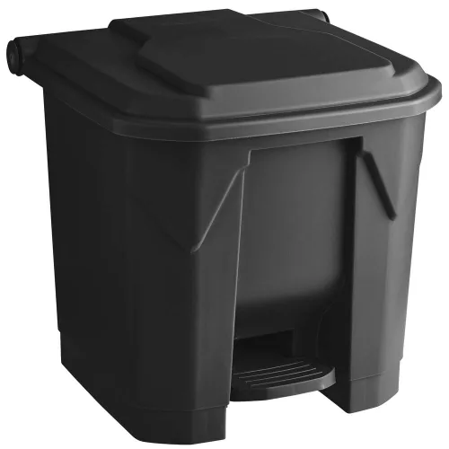 Miniatura 4 de PRO&Family Cubo de basura rectangular beige de 32 cuartos de galón / 8 galones, cubo de basura con tapa, papelera de reciclaje