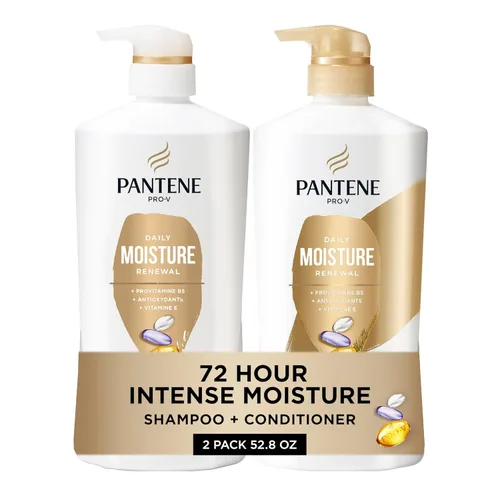 Miniatura 15 de Pantene Juego de champú y acondicionador, suave y liso, control del encrespamiento con antioxidantes, nutritivo para todo tipo de cabello, rizado