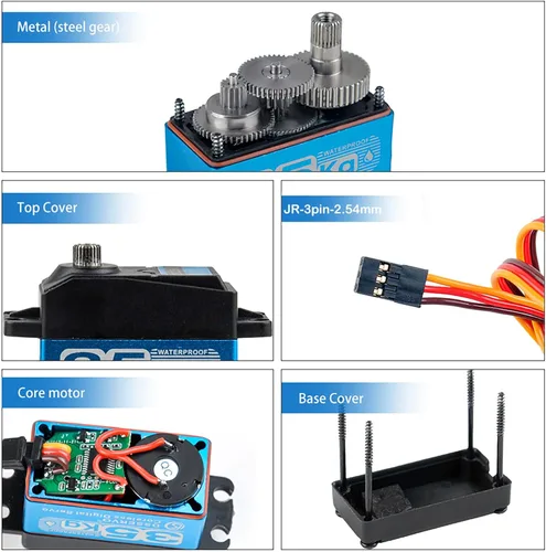 Miniatura 3 de 2PCS DS3235 High Torque 35kg Digital Servo Coreless Motor Waterproof Full Metal Gear Steering Servo with 25T Metal Arm for Robot RC Car (180°)