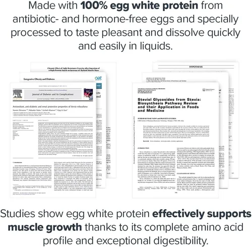 Miniatura 3 de LEGION Egg+ Proteína en polvo con BCAA – Polvo de proteína de clara de huevo naturalmente endulzada y saborizada – Proteína de digestión rápida