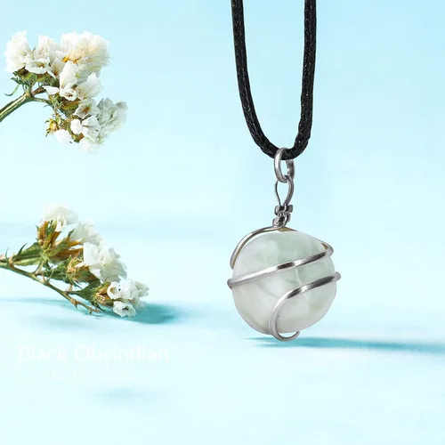 Miniatura 82 de PYOR Collar con colgante curativo de Reiki de cristal, gemas de buena suerte, prosperidad, riqueza, piedras preciosas naturales, collares de buena