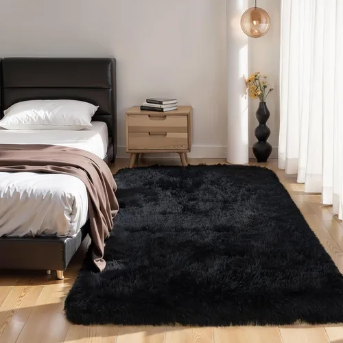 Miniatura 39 de KCHOWUA Alfombras Esponjosas y Peludas de Unicornio para Dormitorio de Niñas, 3x5 pies Lavable Antideslizante Alfombra de Área Shag Peluda para Sala