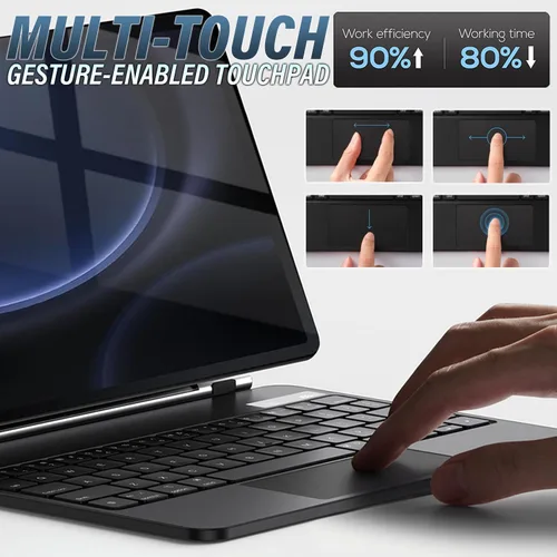 Miniatura 6 de Touchpad - Funda de teclado mágico para Samsung Galaxy Tab S10 Lite/S10 FE/S9 FE 5G 10.9 pulgadas/Tab S9 S8 S711 pulgadas, cubierta magnética