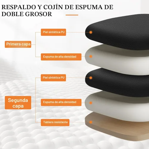 Miniatura 8 de FelixKing Silla Criss Cross con Ruedas, Silla de Oficina con Patas Cruzadas, Silla de Tocador de Escritorio Ancha sin Brazos con 2 Capas de Negro