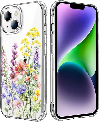 Miniatura 122 de Funda transparente de girasol compatible con iPhone SE 2022 SE 2020 7 8, funda trasera floral para niñas y mujeres, funda protectora transparente