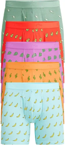 MeUndies Calzoncillos tipo bóxer de algodón elástico para hombre con bragueta - Ropa interior para hombre - Paquete de 5 - Tela exclusiva de Tienda
