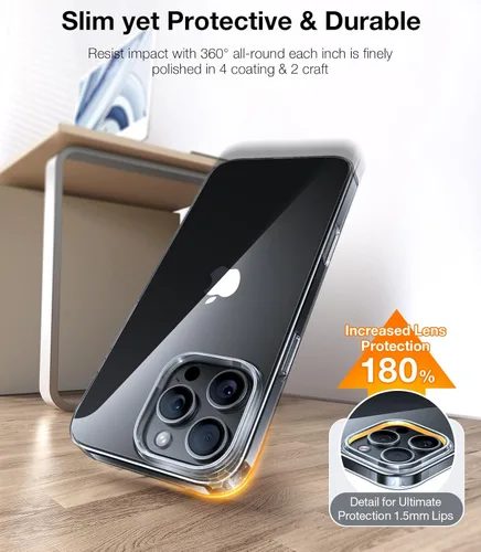 Miniatura 4 de TORRAS Funda de ajuste delgado para iPhone 16 Pro, funda ultrafina para iPhone 16 Pro, funda de teléfono ligera mate antiarañazos de cubierta dura