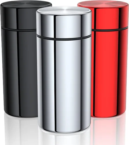TecQach Tarro de almacenamiento portátil de aluminio, paquete de 3, recipiente hermético a prueba de olores, botella pequeña impermeable de metal,