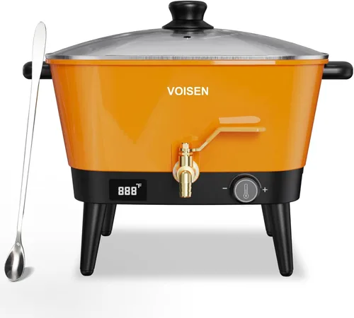 VOISEN Derretidor de Cera para Hacer Velas, Olla de Fusión de Cera de 8Qts con Boca para Cera de Soja y Base de Jabón, Derretidor de Cera Eléctrico