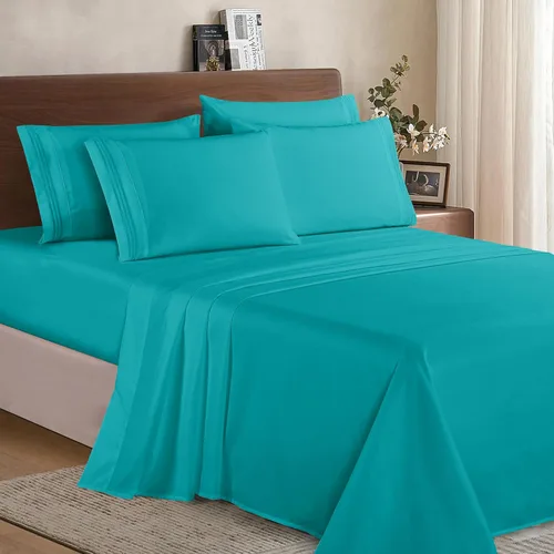 Miniatura 2 de Elegant Comfort Lujoso juego de ropa de cama suave y acogedor de 6 piezas estilo egipcio, calidad prémium hotelera, 1500 hilos, resistente a