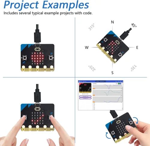 Miniatura 4 de Freenove BBC Micro:bit V2 Development Board, Bloques y código Python, Tutorial detallado, Proyectos de ejemplo