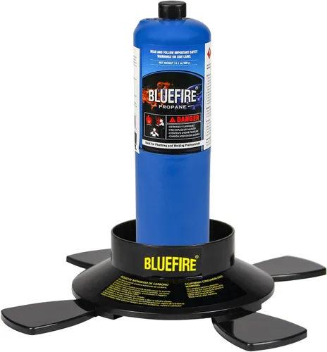 Miniatura 6 de BLUEFIRE Soporte de cilindro de gas de combustible de doble uso para acampar y soldar con forma de estrella, base de botella de propano MAPP MAP
