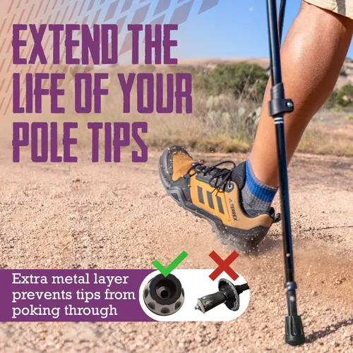 Miniatura 4 de TrailBuddy Replacement Hiking Pole Tips - Pack of 6 Walking Stick Tip Protectors