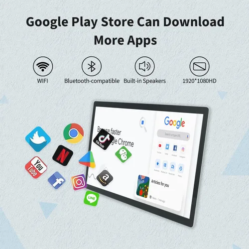 Miniatura 3 de Tableta con monitor de pantalla táctil Android 11 de 23.8 pulgadas, 16:9 FHD 1080P, WiFi y BT, altavoces integrados, RK3568 4GB RAM y 32GB ROM