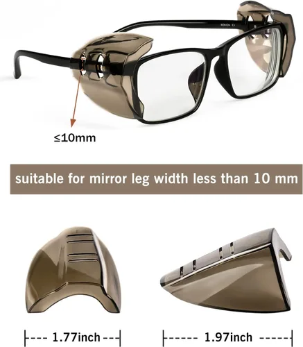Miniatura 4 de 2/4 pares de protectores laterales para lentes graduados, protectores laterales flexibles para lentes graduados, se adaptan a anteojos pequeños a