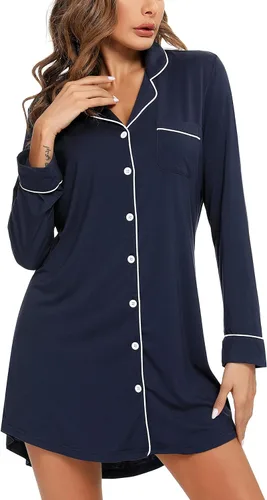 Miniatura 2 de Leikar Camisón de maternidad para mujer, pijama de lactancia de manga larga