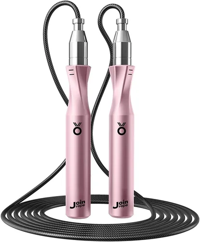 Cuerda de saltar pesada, doble rodamiento suave velocidad de rotación suave, longitud ajustable de un botón para hombres y mujeres, entrenamiento
