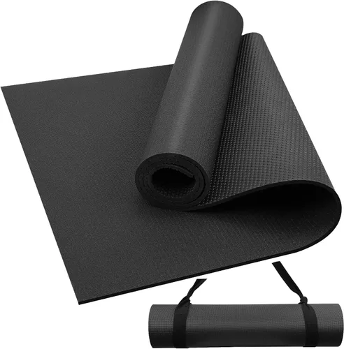 Miniatura 8 de Tapete de ejercicio grande de 8 x 5 pies 12 x 6 pies para gimnasio en casa, tapete de ejercicio resistente para suelo de gimnasio, esterilla