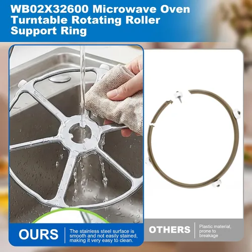 Miniatura 7 de WB02X32600 - Anillo giratorio de vidrio para microondas compatible con GE Microondas, anillo giratorio de bandeja de vidrio de repuesto