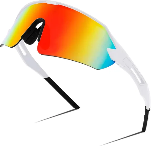 Miniatura 10 de FEISEDY Gafas de sol deportivas para hombres y mujeres, protección UV400 al aire libre, ciclismo, conducción, pesca, B2987 004 Negro Lente Espejo