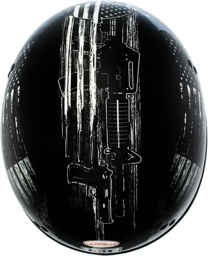 Miniatura 4 de Hot Leathers HLD1043 - Casco de calavera con diseño de calavera DOT Avanzado en blanco y negro brillante