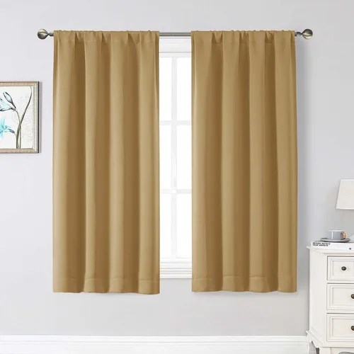 Miniatura 121 de Cortinas opacas para dormitorio, sala de estar, juego de 2 paneles de 54 pulgadas de largo, cortinas de oscurecimiento de habitación con aislamiento