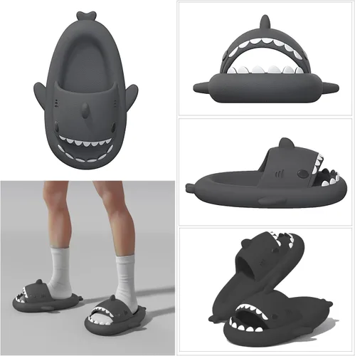 Miniatura 2 de XPKWS Sandalias de tiburón para mujeres y hombres, unisex, pantuflas de nube para adultos, sandalias de playa con suela gruesa