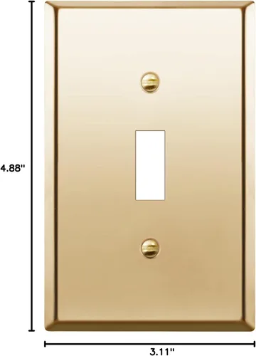 Miniatura 151 de ENERLITES Placa de Pared Metálica para Interruptor de Luz de Palanca, Acero Inoxidable 201, Resistente a la Corrosión, Tamaño Estándar 1-Gang 4.50