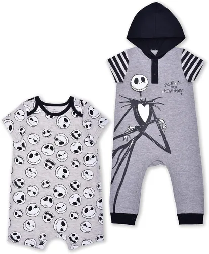 Disney Nightmare Before Christmas - Body de manga corta para niños recién nacidos y bebés, color gris