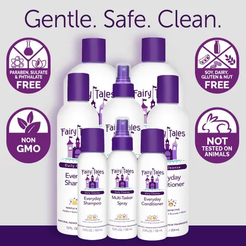 Miniatura 4 de Fairy Tales Daily Cleanse Everyday Kids - Juego de champú, acondicionador y aerosol para niños, definición natural suave, sin enredos, hidratante +