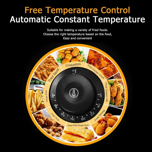 Miniatura 6 de Kit de freidora eléctrica de pavo para uso comercial y doméstico con cesta, 5000 W MAX 12.7 cuartos de galón de acero inoxidable doble tanque