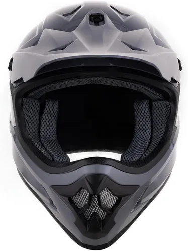 Miniatura 7 de OUMURS Casco de ATV Bicicleta de Tierra para Adultos con Gafas Guantes y Máscara Visera Solar Ajustable Casco de Motocicleta para Adultos Gris