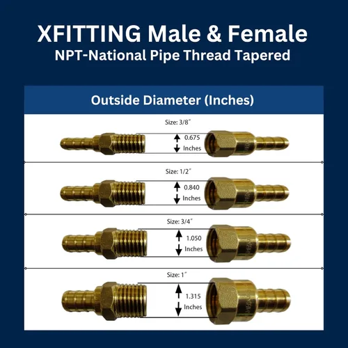 Miniatura 9 de 10 piezas XFITTING 1/2" PEX 1/2" HEMBRA NPT ADAPTADOR ROSCADO LATÓN CONEXIÓN - LATÓN, PUERTO COMPLETO